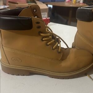 Tan and Black Nubuck Leather Ankle Boots with Padded Collar